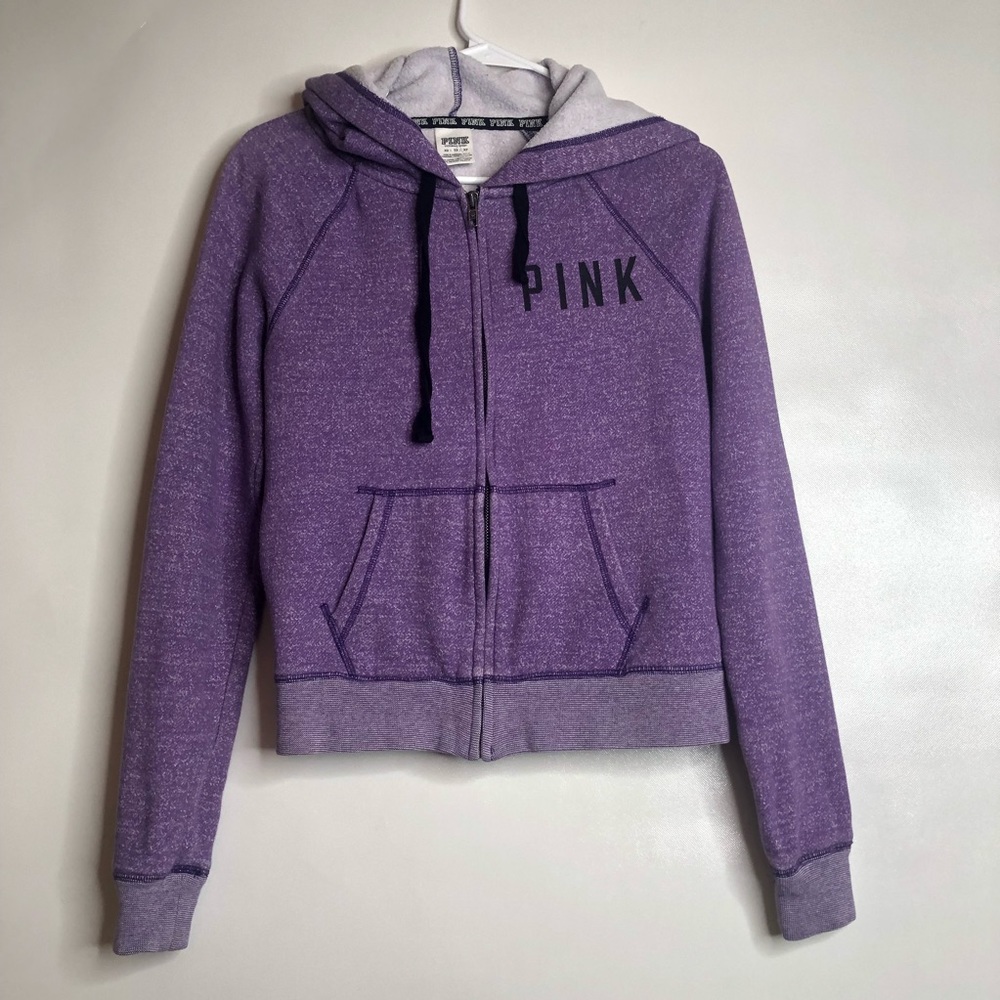 PINK Victoria secret zip up hoodie with pockets XS